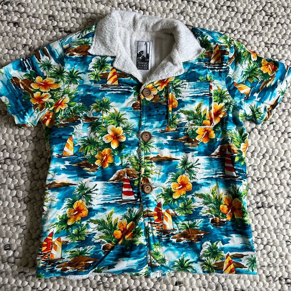 Chantry Island Design Cabana Terry Cloth Leisure Shirt Medium